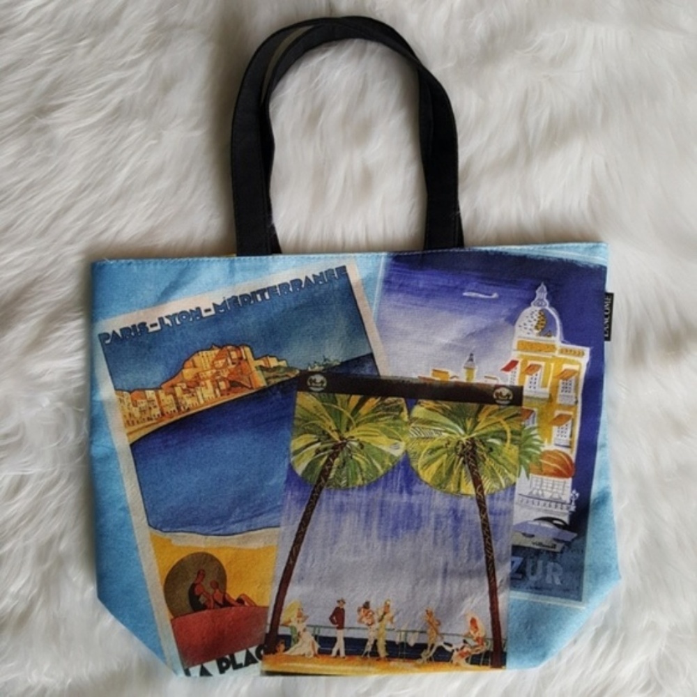 Lancome Riviera Collection canvas tote